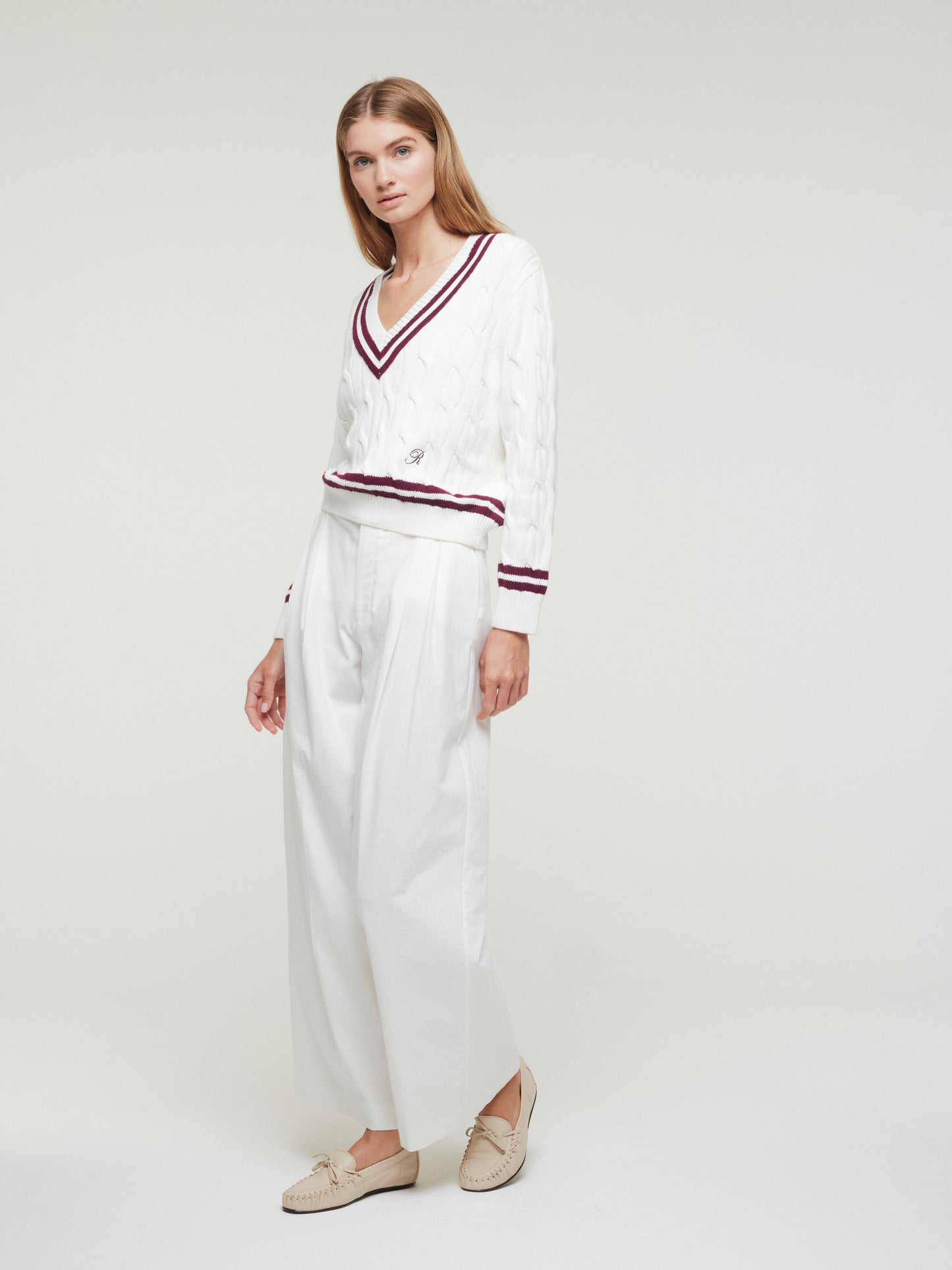 Reserve Cableknit V-Neck Sweater